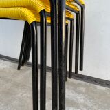 4 yellow scoubidou chairs, 1950