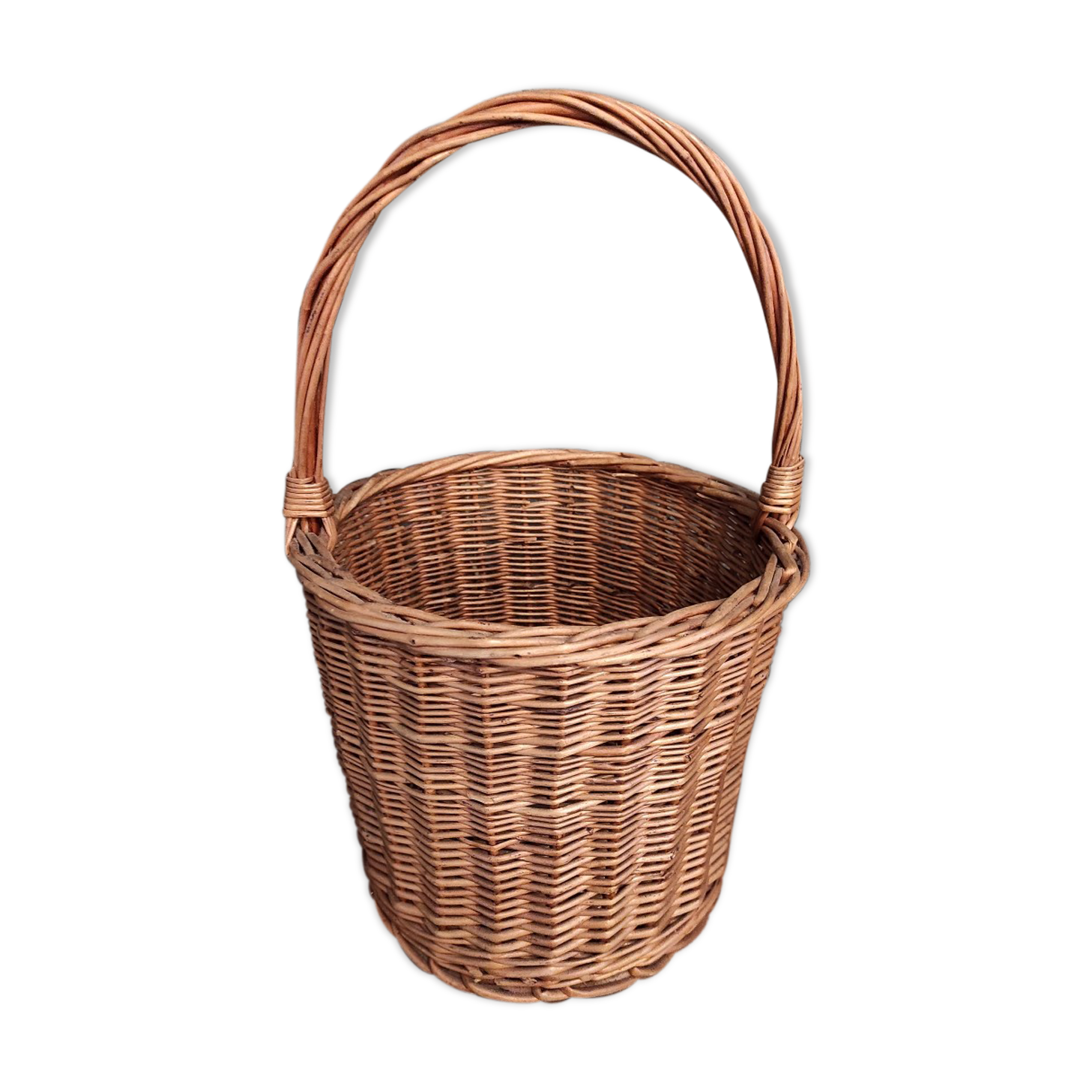Vintage french cylindrical basket