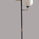 Vintage metal floor lamp with 3 lights and matt white opals