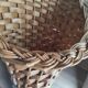 Large vintage woven wicker basket, cornucopia shape, to hang