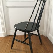 Scandinavian chair Haga Fors Sweden in black laqué wood circa 1950