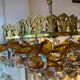 Murano ceiling light yellow flowers and glass balls 1970
