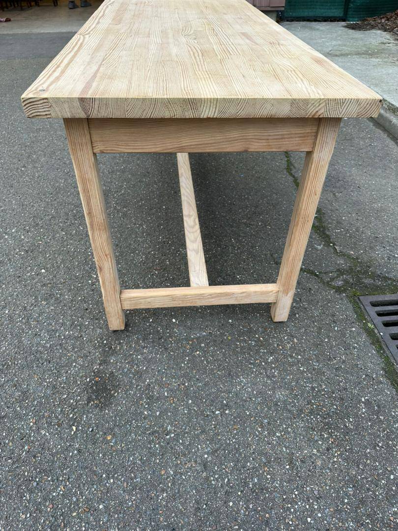 Renovated farmhouse dining table in solid wood 160cm XXth century