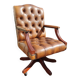 Chesterfield desk chair in antique leather