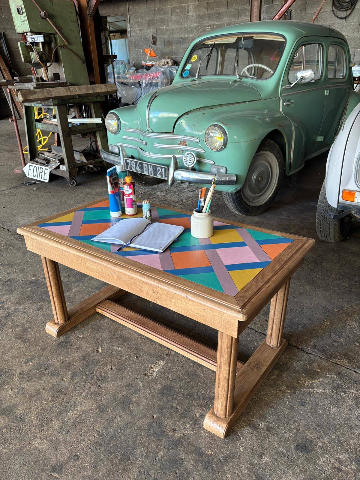 Colourful coffee table