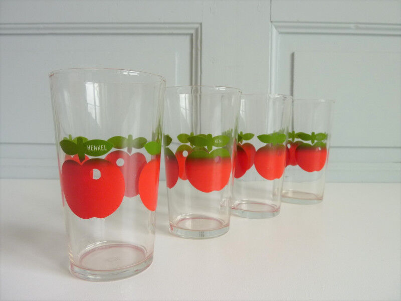 4 glasses Henkel apples