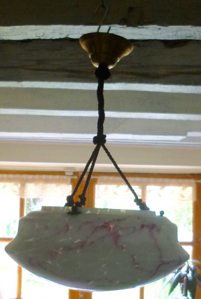 Marbled opalescent art deco pendant light Ø 35 cm