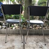 Vintage chrome and leatherette chairs