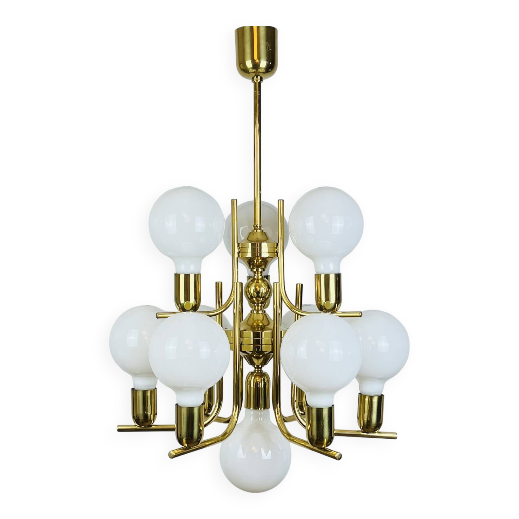 70s Hollywood Regency Gold Pendant Light