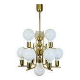 70s Hollywood Regency Gold Pendant Light
