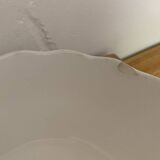 Vintage Hungarian cream ceramic bowl with wavy edge, moulded decoration from the 1950s.