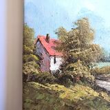 Antique oil painting. Country house - signed G. Monroe