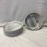 Set of 7 plates Niderviller model Kitten