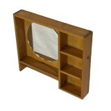Porte-manteau console miroir en pin vintage au design minimaliste