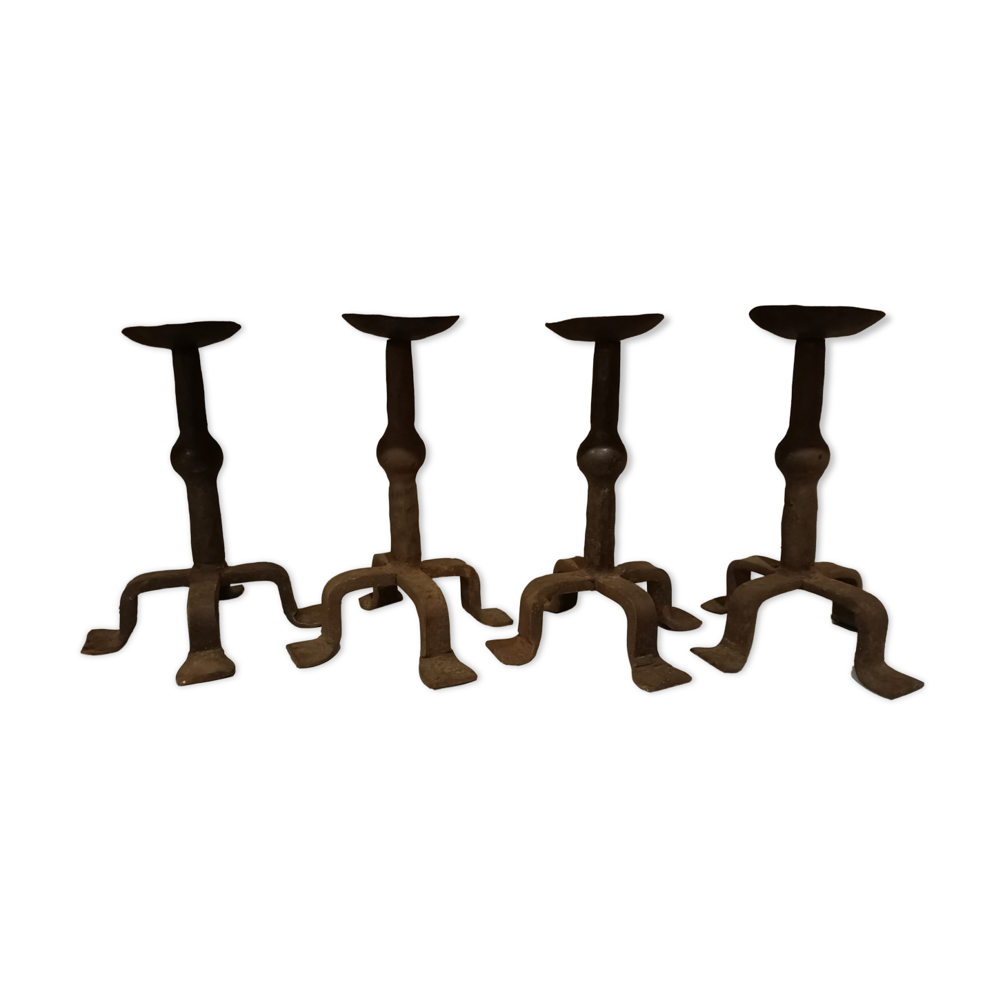 Set 4 steel candle holders