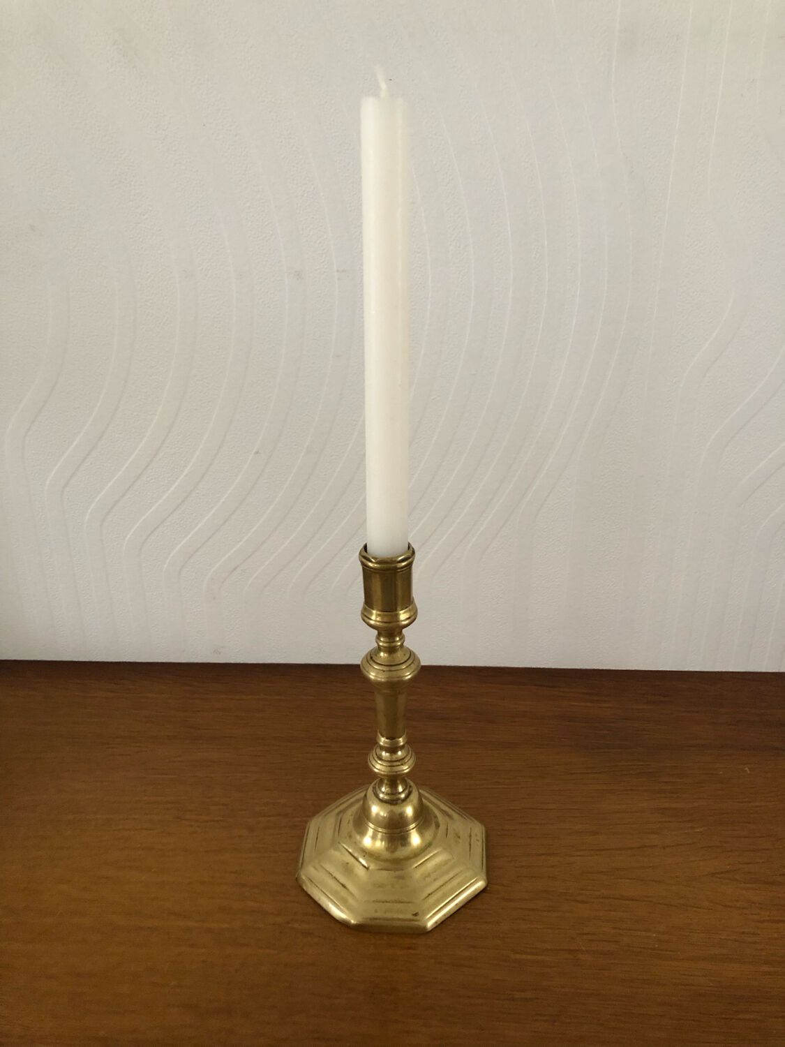 Antique brass candle holder