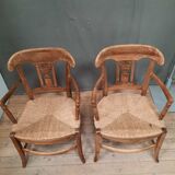 Pair of armchairs straw