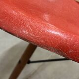 Set of 6 vintage red DSW chairs by Charles and Ray Eames