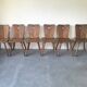 Suite of 6 savoyard solid wood chairs, circa 1950