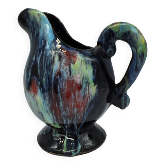 old multicolored pitcher Vintage Vallauris ceramics