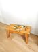 Vintage Hand-Painted Wooden Footstool: Yugoslavian Folk Art Decor