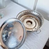 Neoclassical Style Plate Warmer Tray in Silver Metal dating from the 1950s