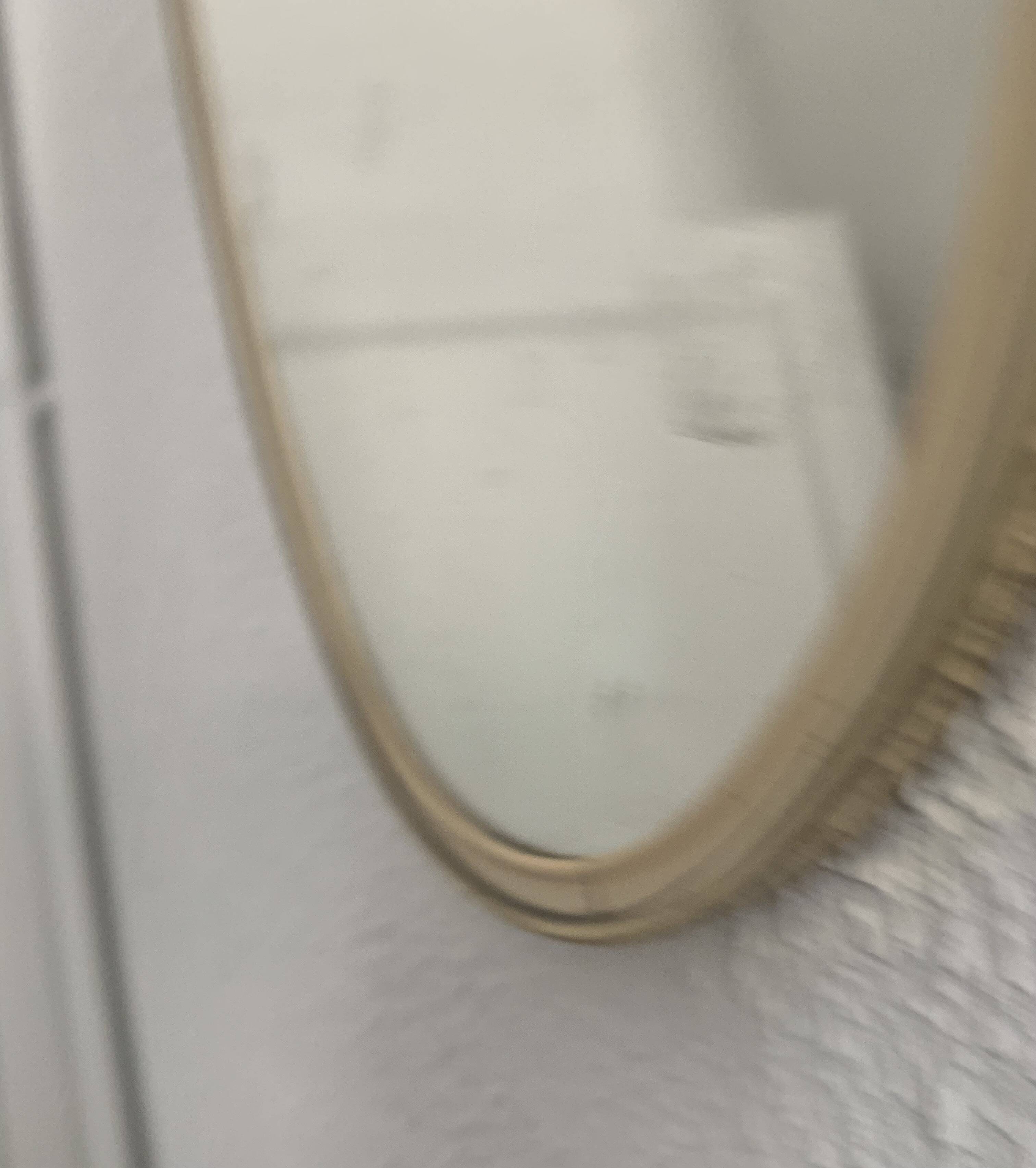 Vintage 1960s mirror, asymmetrical free-form rearview mirror - 40 x 26 cm