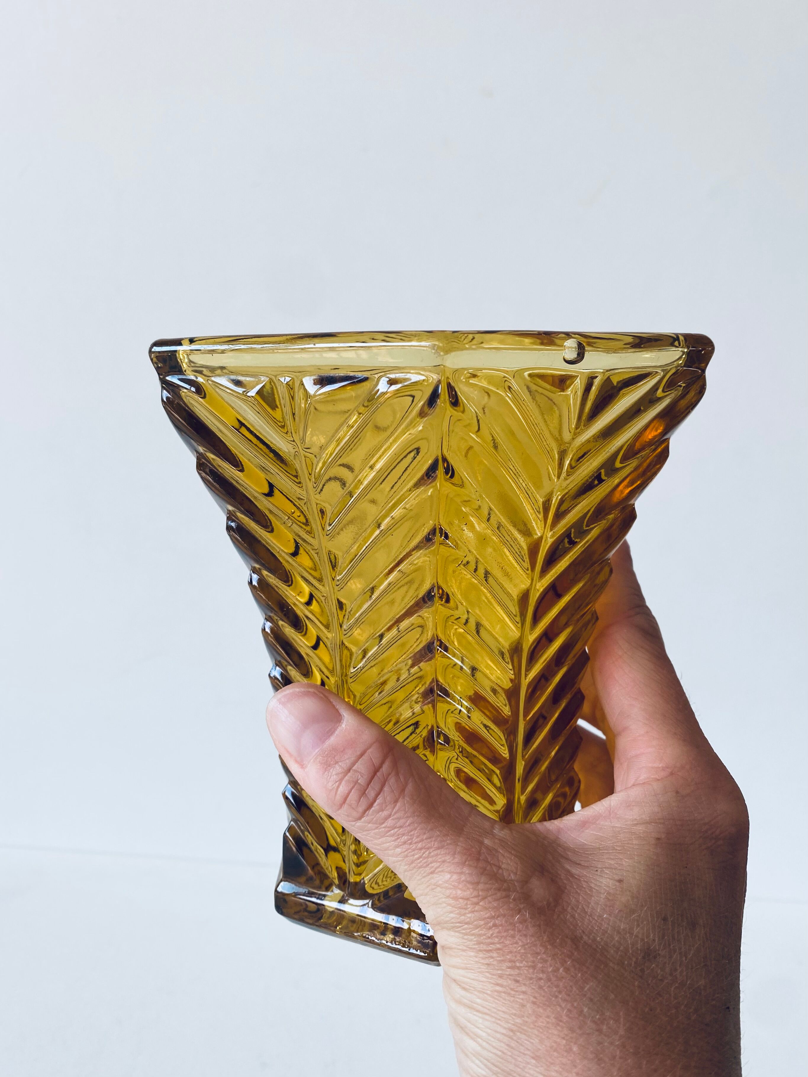 Old amber glass vase