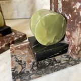 pair of marble and onyx Art Deco bookends