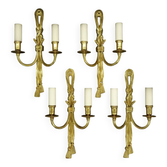 Series of 4 large Louis XVI style wall lights from Hettier & Vincent