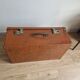 Old vintage military trunk orange metal