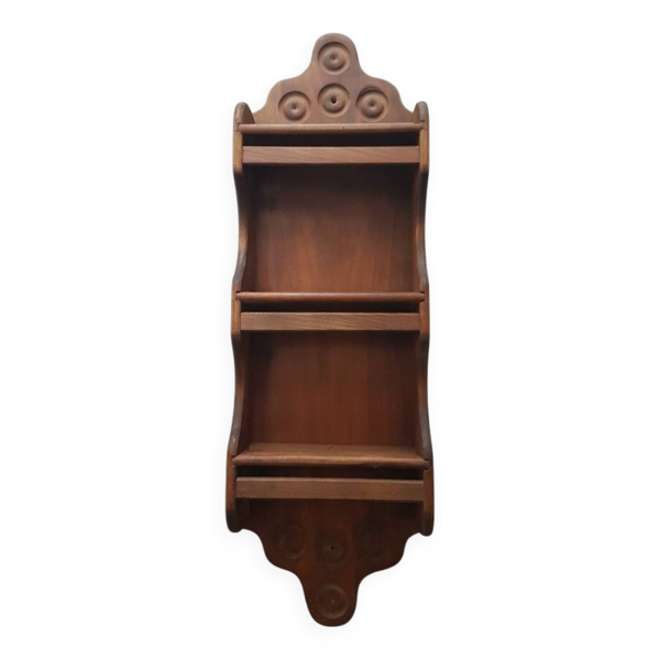 Etagère à epices artisanale en bois 56 cm hauteur
