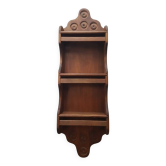 Etagère à epices artisanale en bois 56 cm hauteur