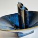 Vase céramique bleue vintage