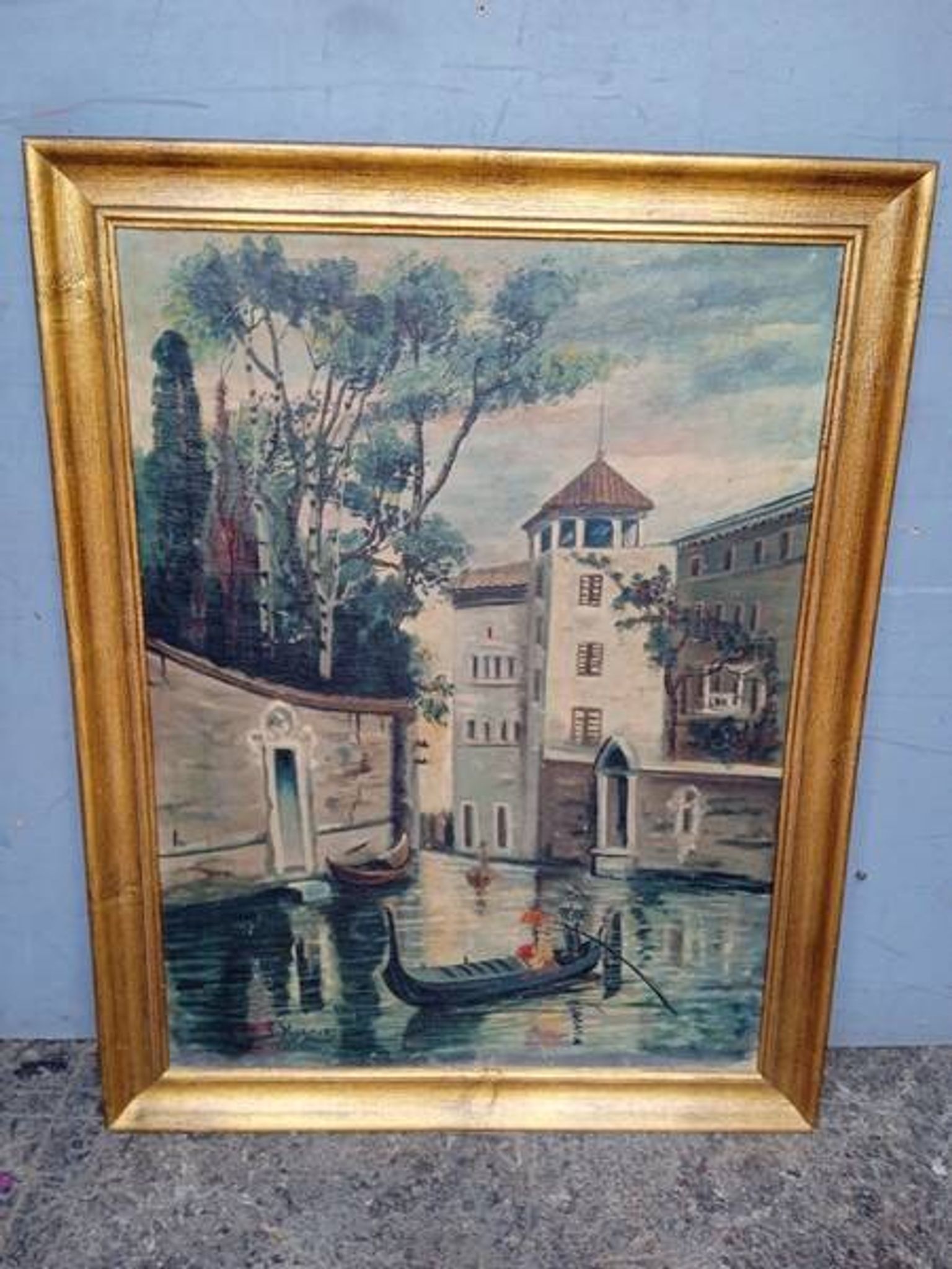 Huile sut toile "Vue de Venise", école vénitienne