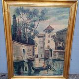 Huile sut toile "Vue de Venise", école vénitienne