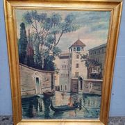 Huile sut toile "Vue de Venise", école vénitienne