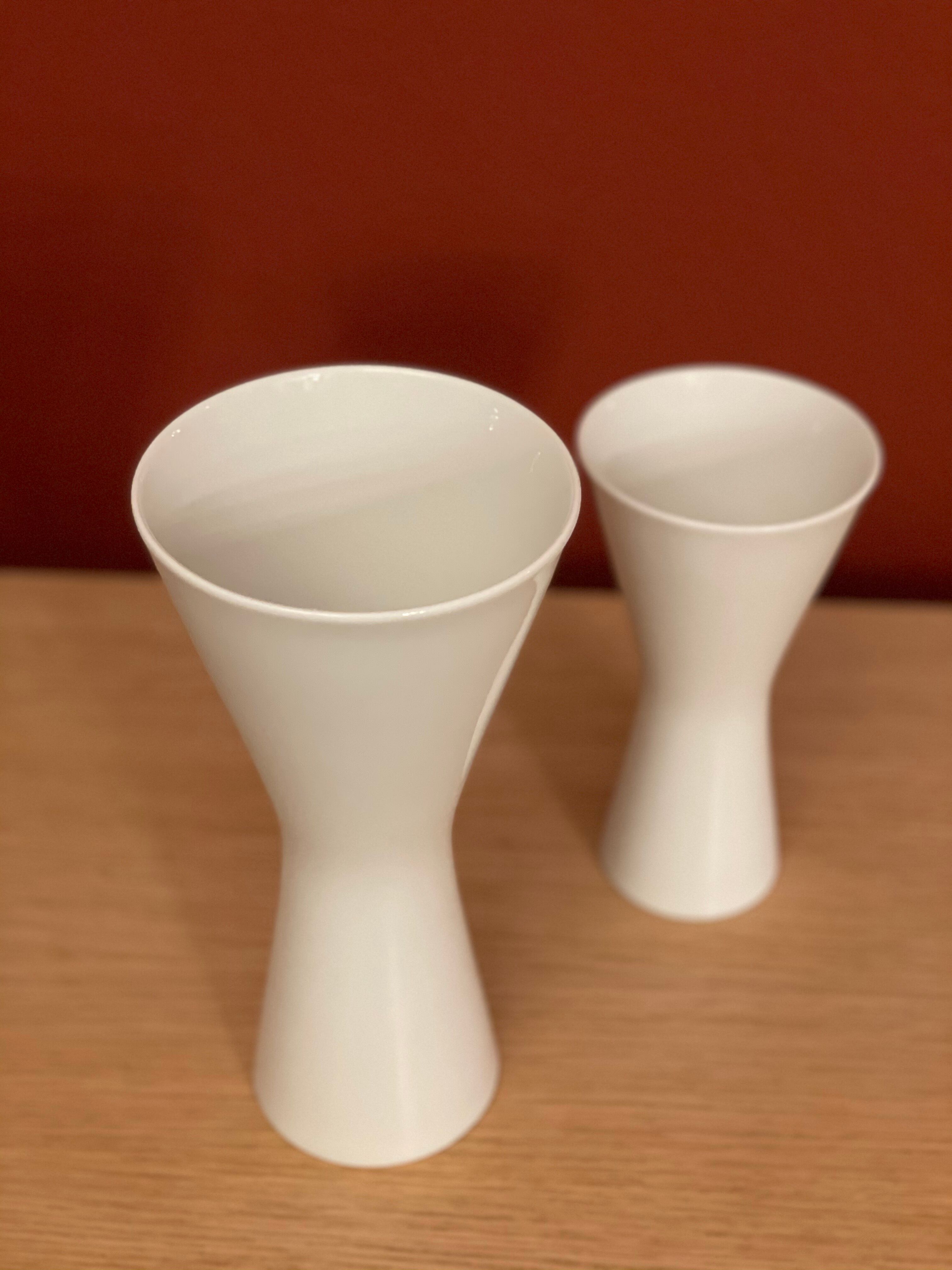 2x White Porzellan Vases by H&C Heinrich Selb 1960s