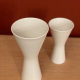 2x White Porzellan Vases by H&C Heinrich Selb 1960s