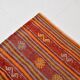 4x7 Red Orange Striped Handmade Wool Kilim Rug