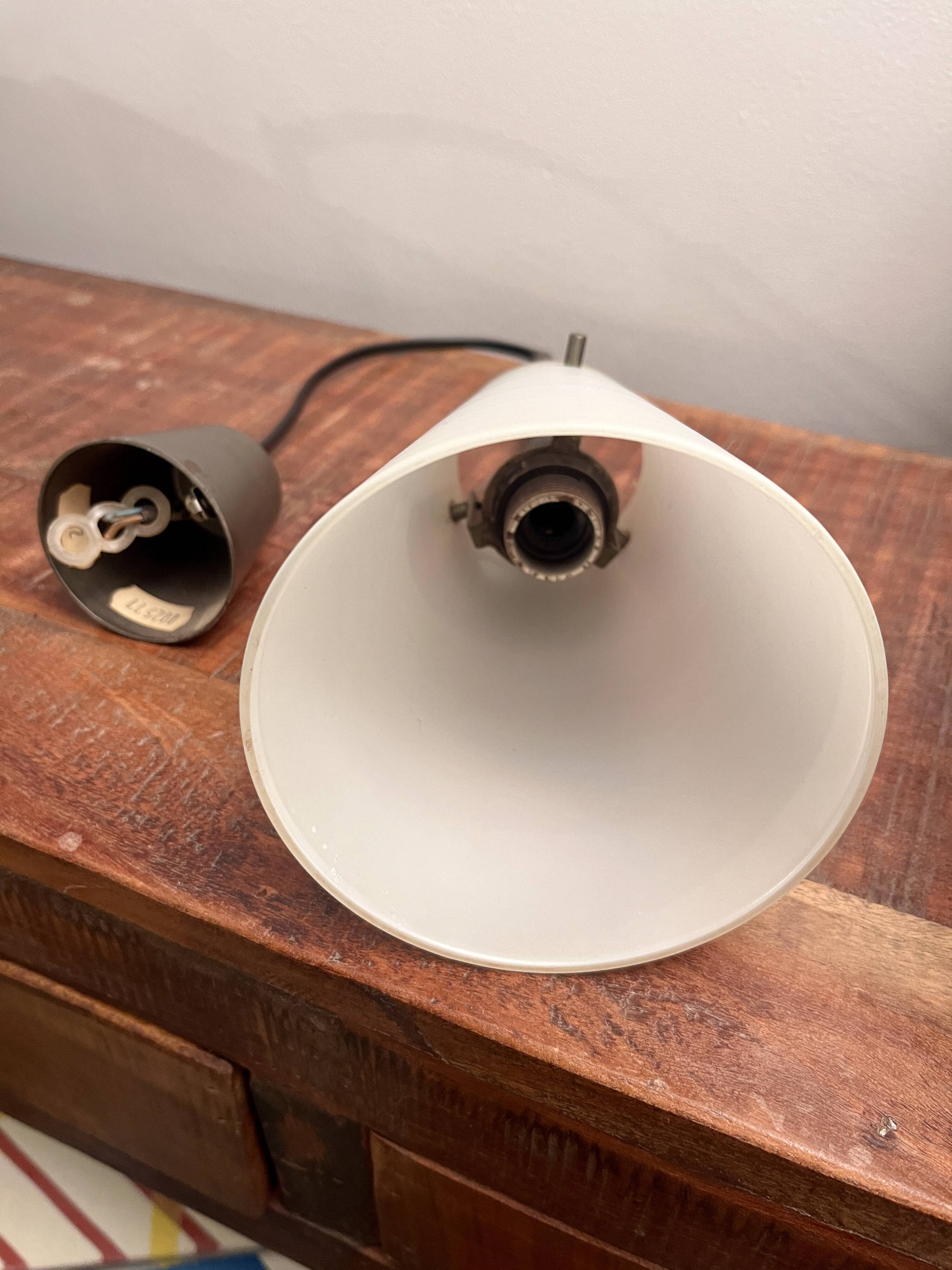 Orange and white glass pendant lights, 1970s