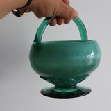 Empty pocket basket in two-tone murano glass
