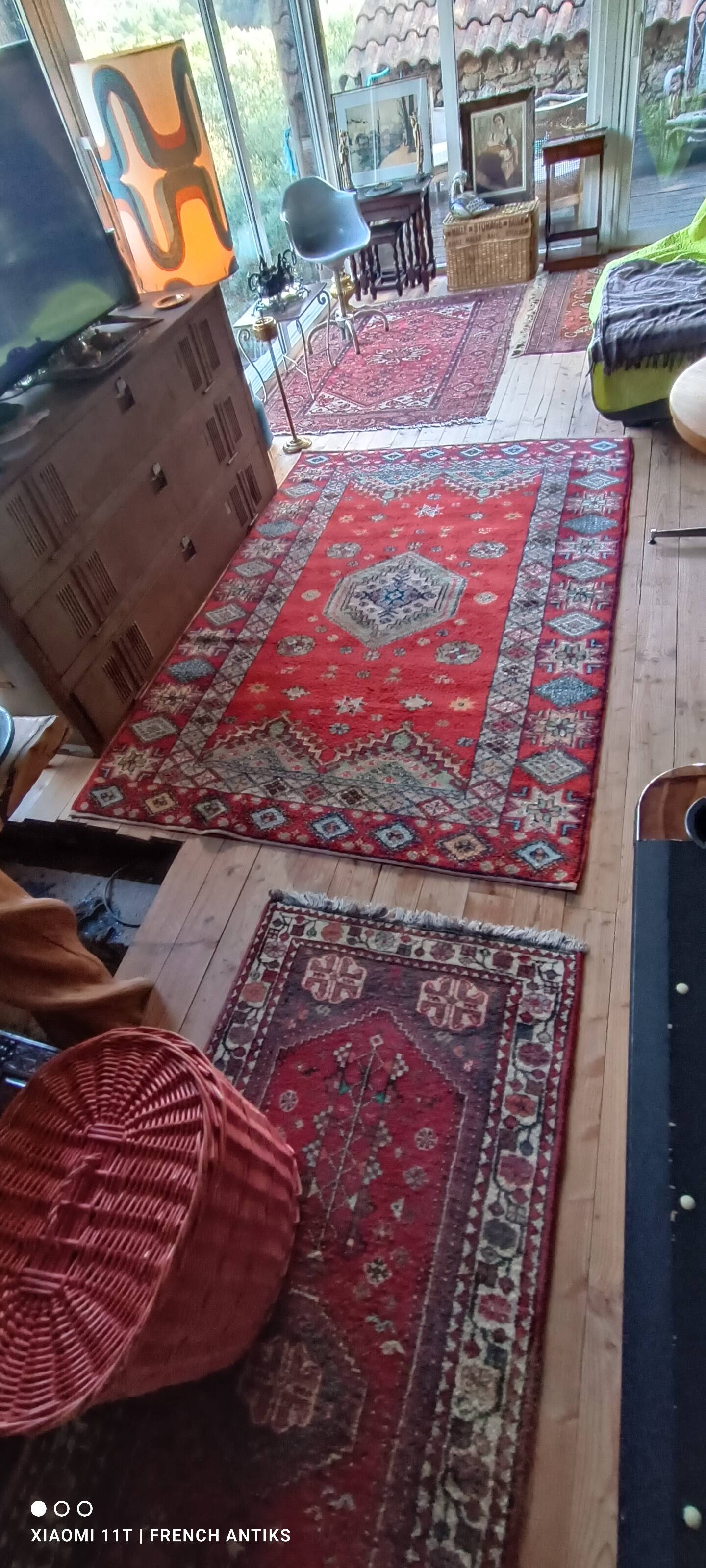 Tapis oriental de Rabbat Maroc, vintage des années 1970. Travail artisanal