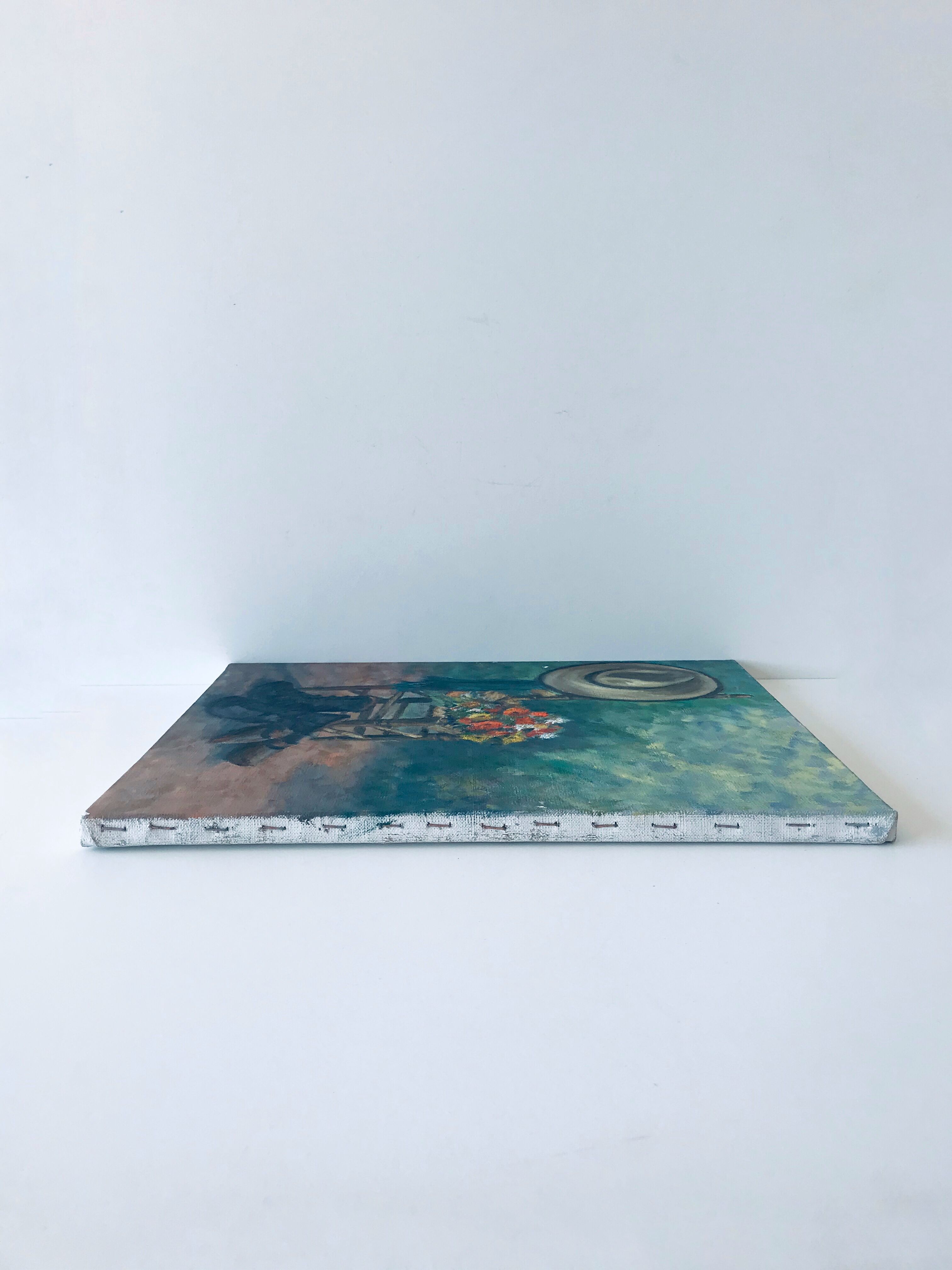 Oil on canvas campaign stage