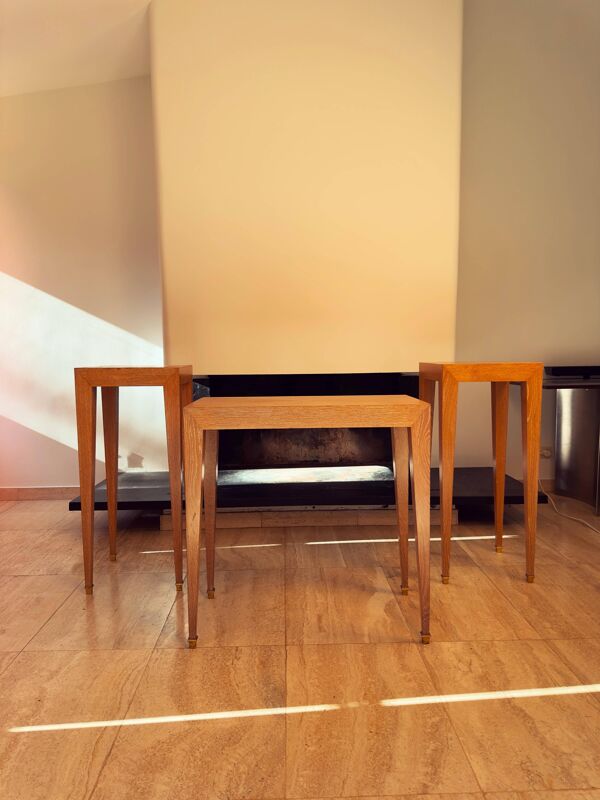 Ensemble de 3 piédestaux et table console par Jacques Grange, France, 1973
