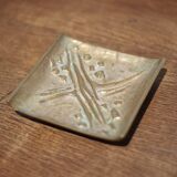 Bronze cup signed Jacques Lauterbach, empty pocket Brutalist bronze, abstract, collection, decoration