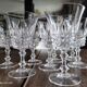 Set of 8 white wine glasses small capacity in antique chiseled crystal