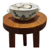 Dish with its lid in Paris porcelain