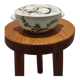 Plat avec son couvercle en porcelaine de Paris