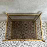 Vintage serving trolley brass, side table gold, bar trolley, coffee table